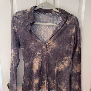 Women’s lace button down